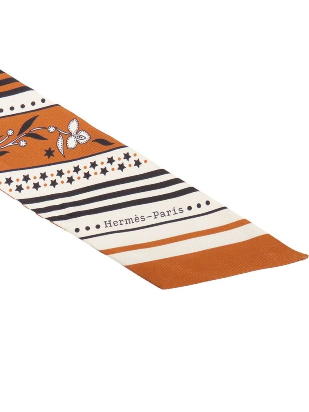 Hermes Twilly Brown White Black Silk Bandana Festival Des Amazones Scarf - Picture 5 of 9